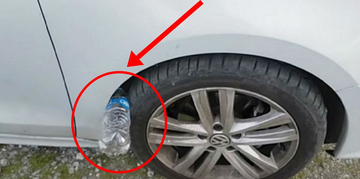 AUTOVADĪTĀJI, UZMANĪBU! Ja uz jūsu automašīnas riepas atrodas plastmasas pudele, tad – jūs esat briesmās!