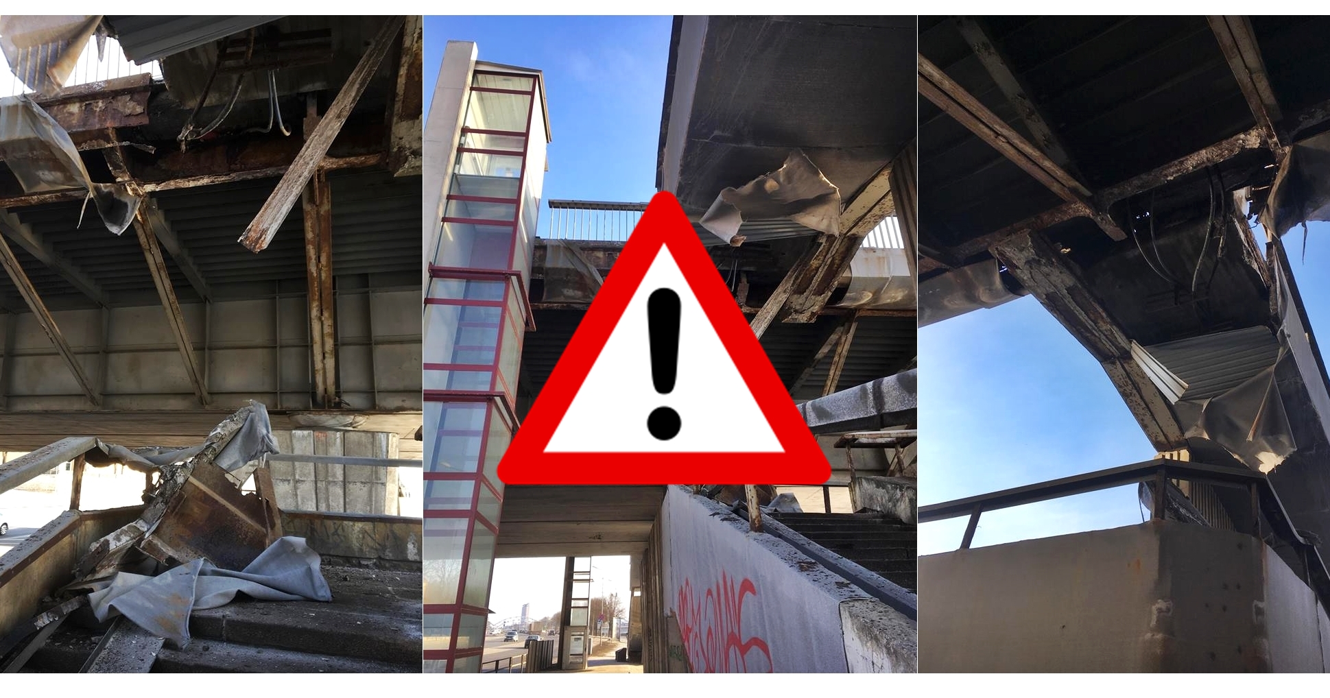 Brīdina neizmantot Vanšu tilta kāpnes 11. novembra krastmalā – tās rada apdraudējumu dzīvībai