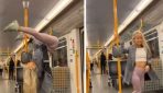 VIDEO Kāda sieviete vilcienā pārsteidz pasažierus ar ļoti savdabīgu dejošanu